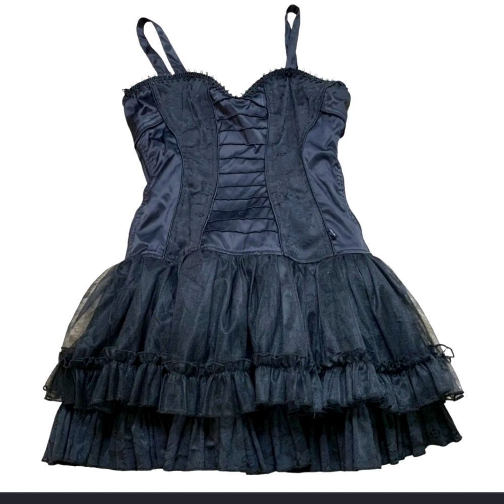 Tripp NYC Black Tutu Layers Corset Removable Straps Mini Dress XL NWOT - Picture 15 of 15